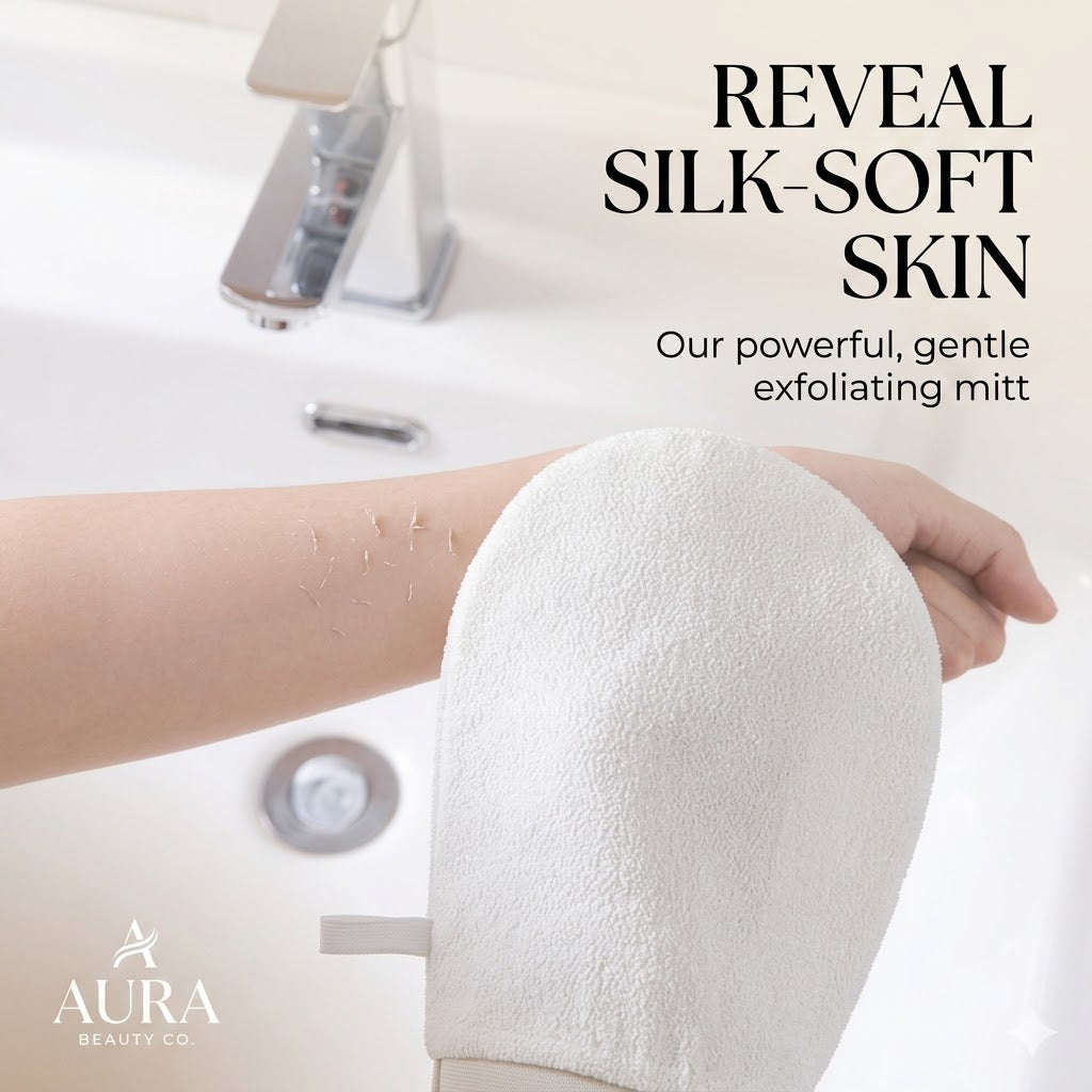 Silk PVA Shower Scrub Gloves – Gentle Facial & Body Exfoliating Bath Mitt