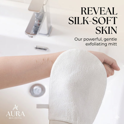 Silk PVA Shower Scrub Gloves – Gentle Facial & Body Exfoliating Bath Mitt