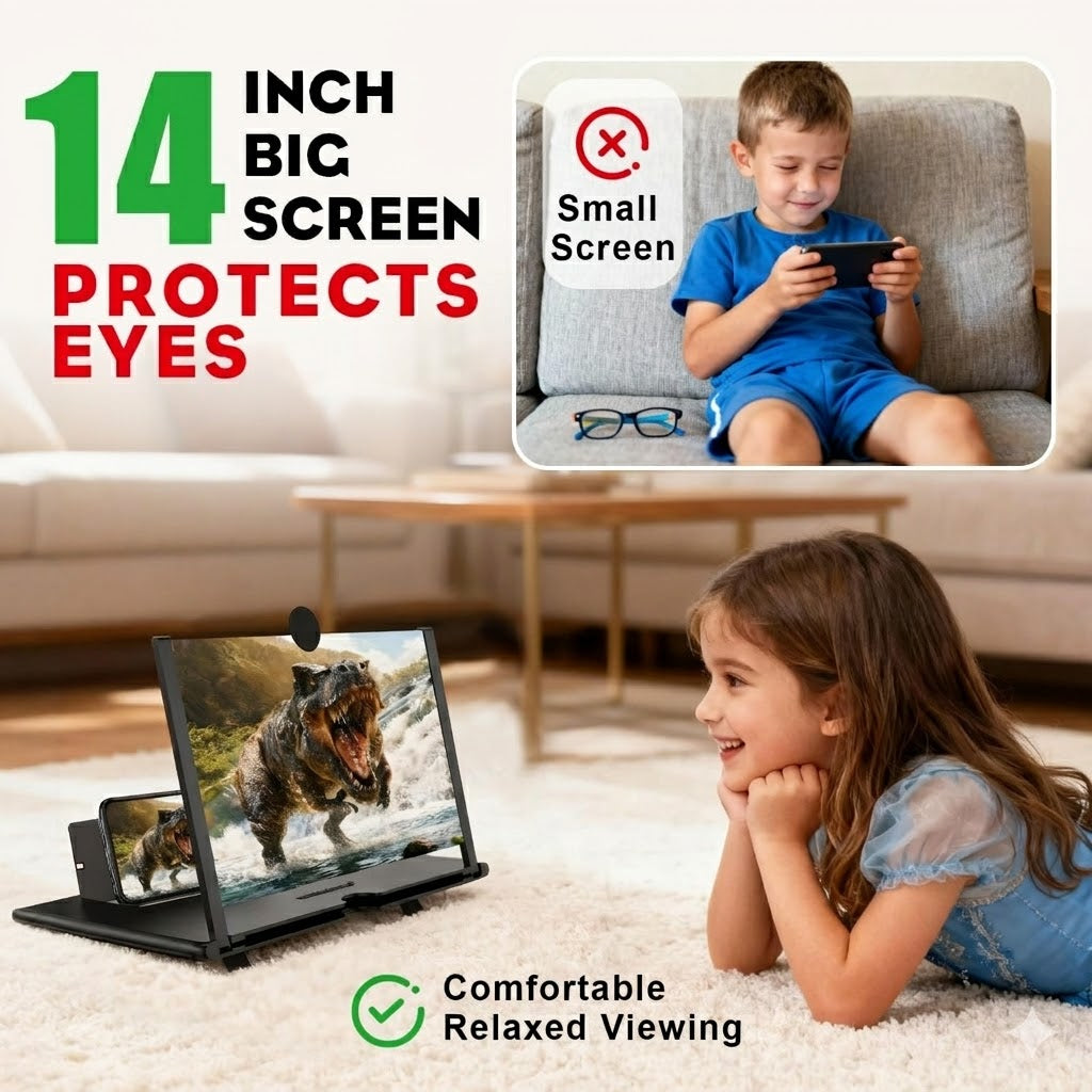 14” Foldable Screen Magnifier – HD Mobile Video Amplifier Stand