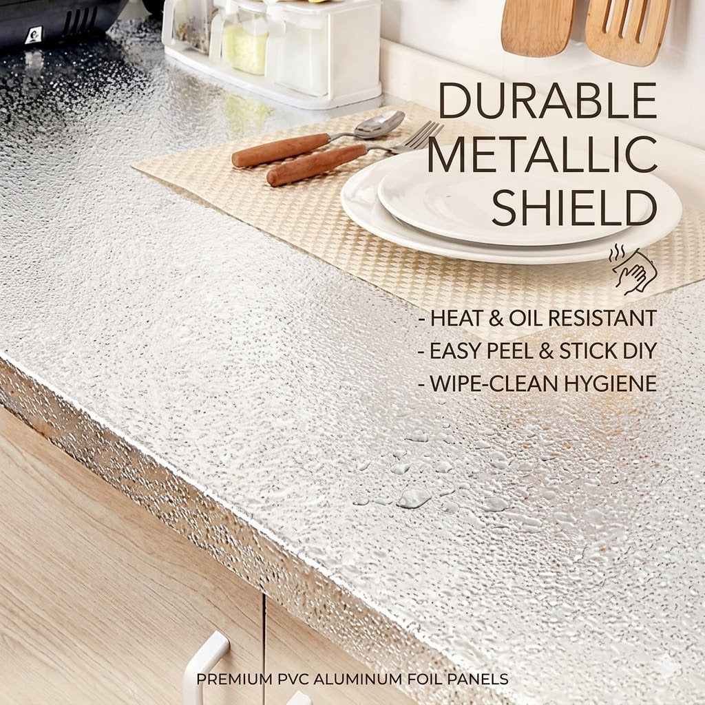 Self Adhesive Aluminum Foil Wall Panels – Waterproof Kitchen Backsplash Stickers