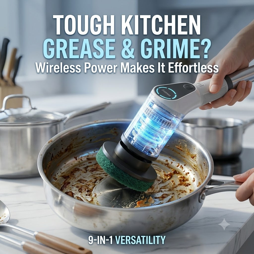 9-in-1 Wireless Electric Cleaning Brush for Kitchen & Home