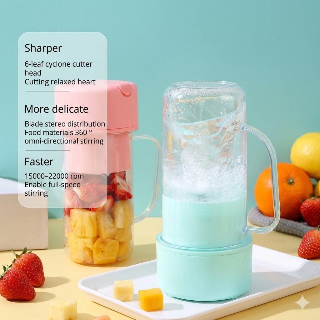Electric Portable Smoothie Juicer Cup with Straw – Rechargeable Blender