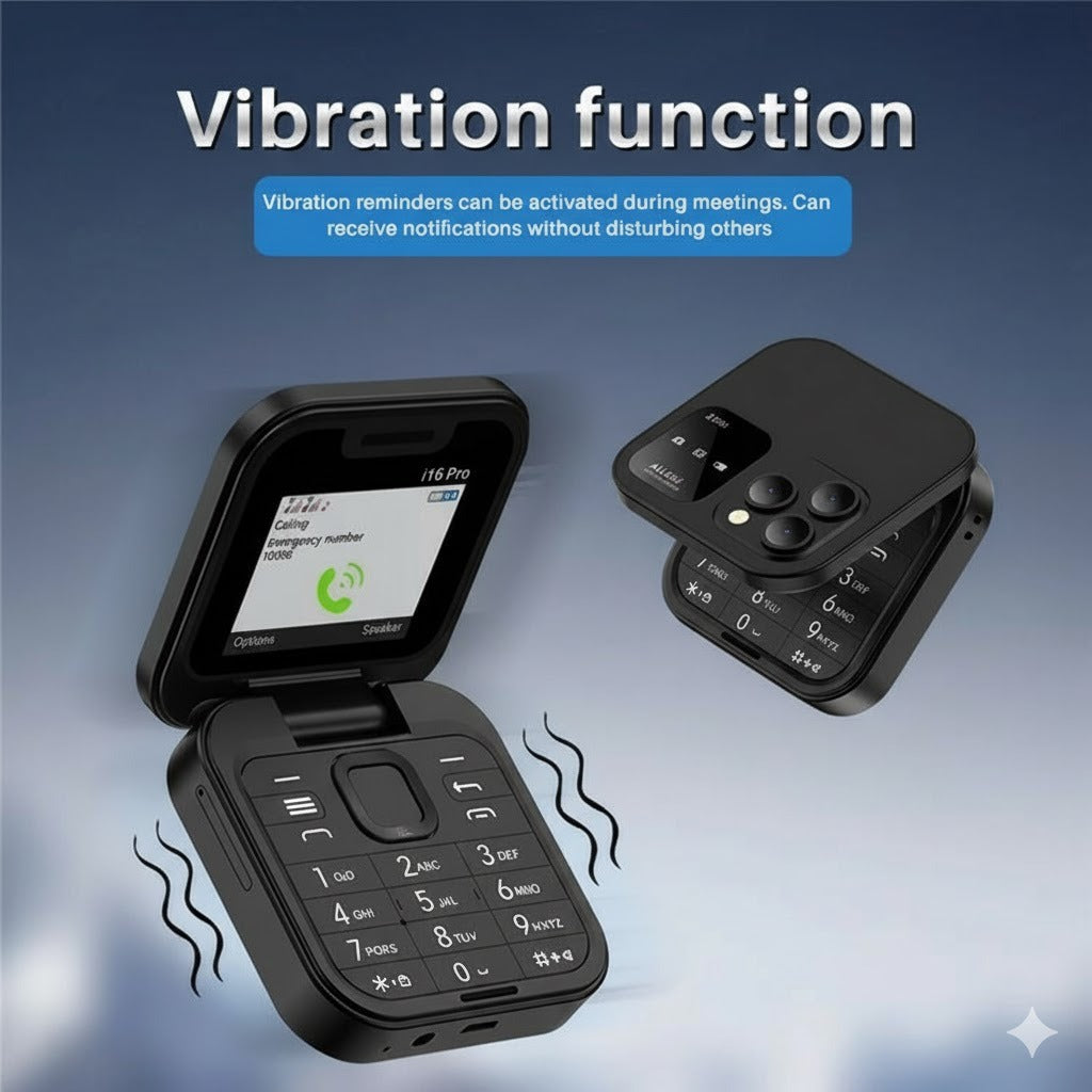 i16 Mini Flip Phone with Dual SIM