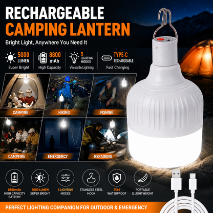 Waterproof Solar LED Light Bulb – Emergency, Camping & Garden Lighting