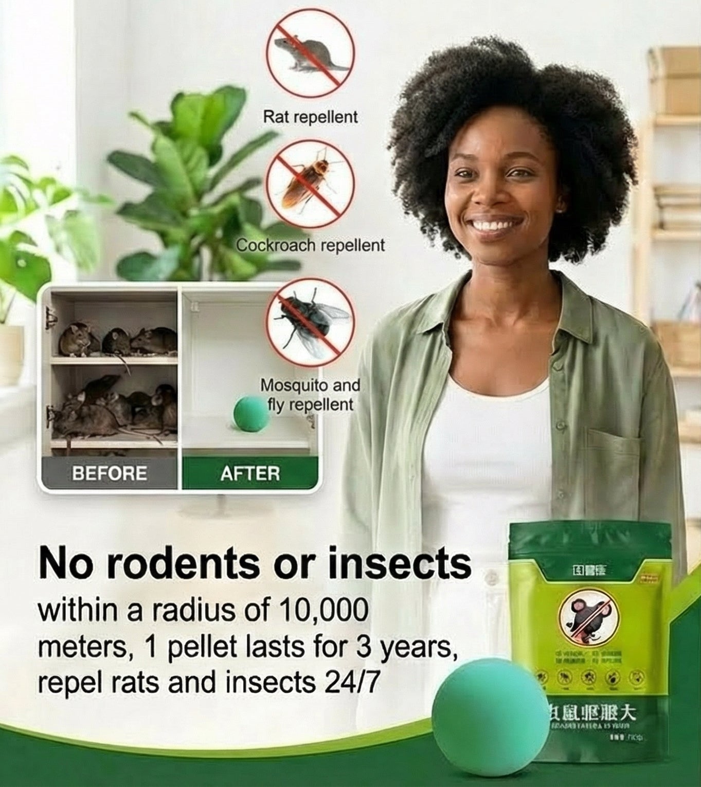 Rodent and insect repellent sphere