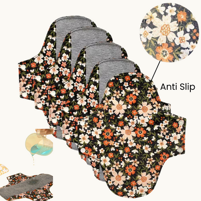 Pack of 5 Non-Slip Antibacterial Graphene Reusable Sanitary Pads