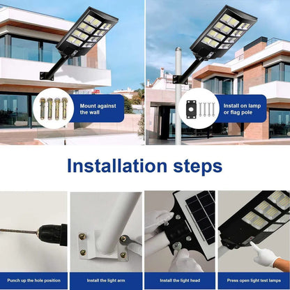 Solar LED Street Light Outdoor – Motion Sensor IP66 Waterproof Garden Light (6500K)