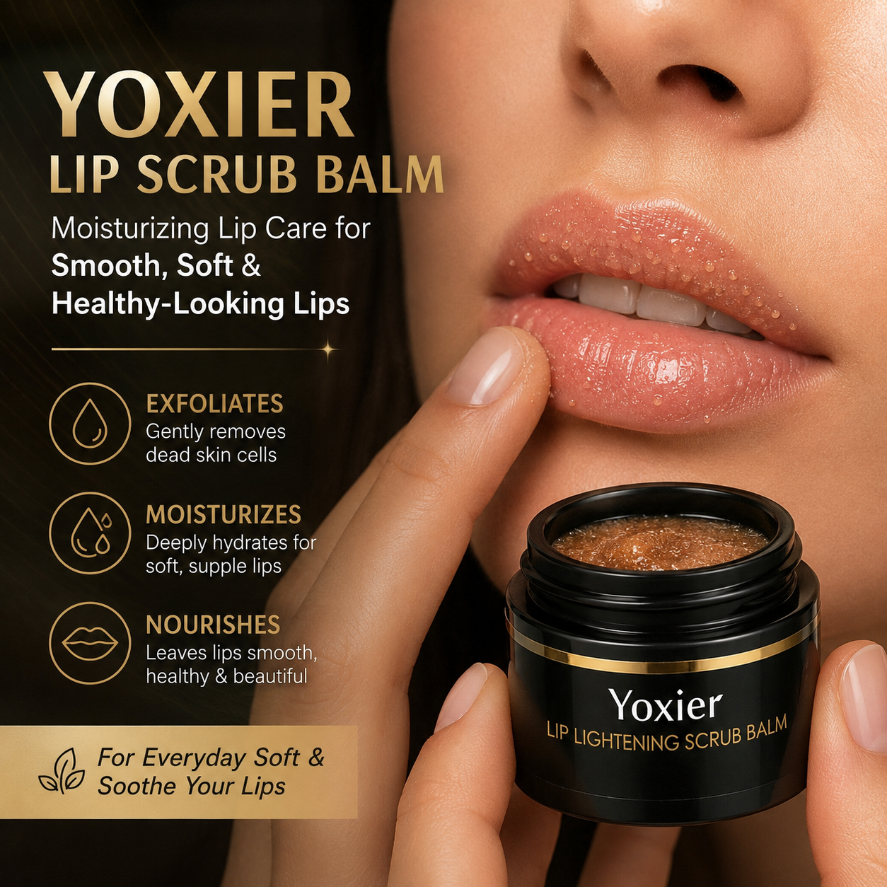 YOXIER Lip Scrub Balm – Moisturizing Lip Care for Smooth, Soft & Healthy-Looking Lips