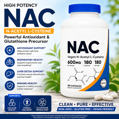 High-Potency NAC Veg Capsules with Glutathione Precursor