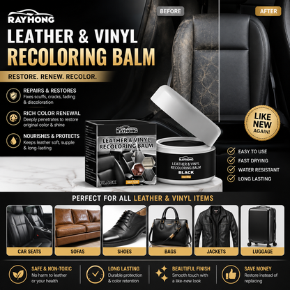 C1037 Leather Repair & Color Restoration Cream – Leather Care for Car Seats, Sofas, Shoes & Bags