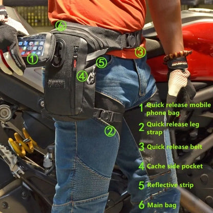 Motorcycle Leg Bag — Close-Fit Outdoor Rider Waist Bag