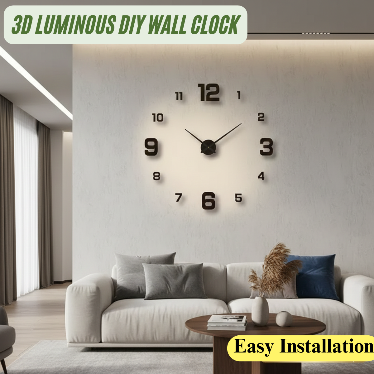 3D Luminous DIY Wall Clock