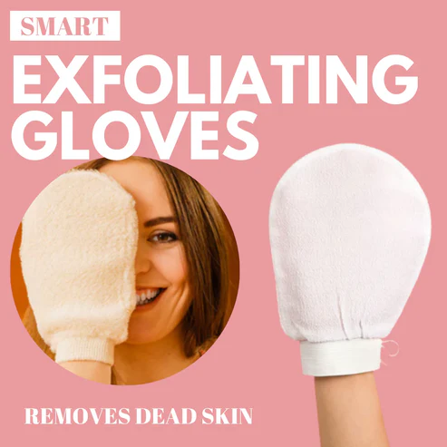 Silk PVA Shower Scrub Gloves – Gentle Facial & Body Exfoliating Bath Mitt