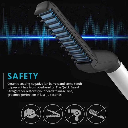 Beard Straightener for Men – Heated Ionic Beard & Hair Straightening Comb