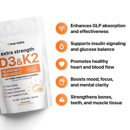 D3K2 Softgels – Bone Strength & Immune Support with Coconut Oil
