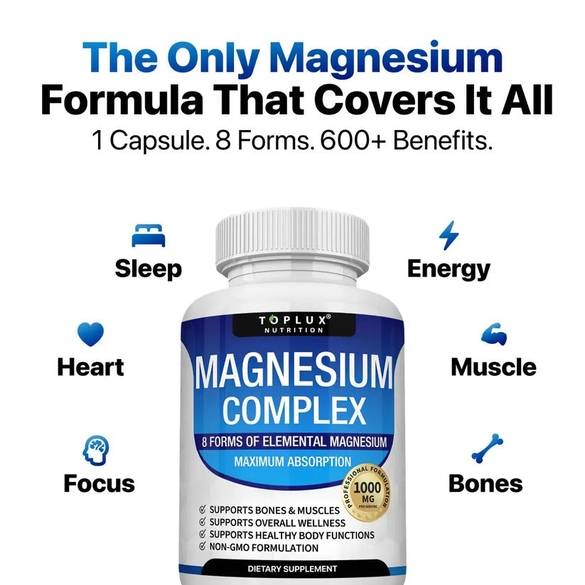 1000 mg Magnesium Capsules – Daily Mineral Support for Mind & Body