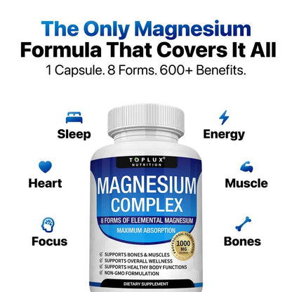 1000 mg Magnesium Capsules – Daily Mineral Support for Mind & Body