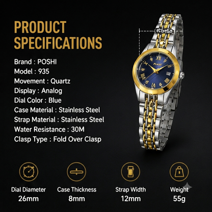 Women's Quartz Stainless Steel Waterproof Watch