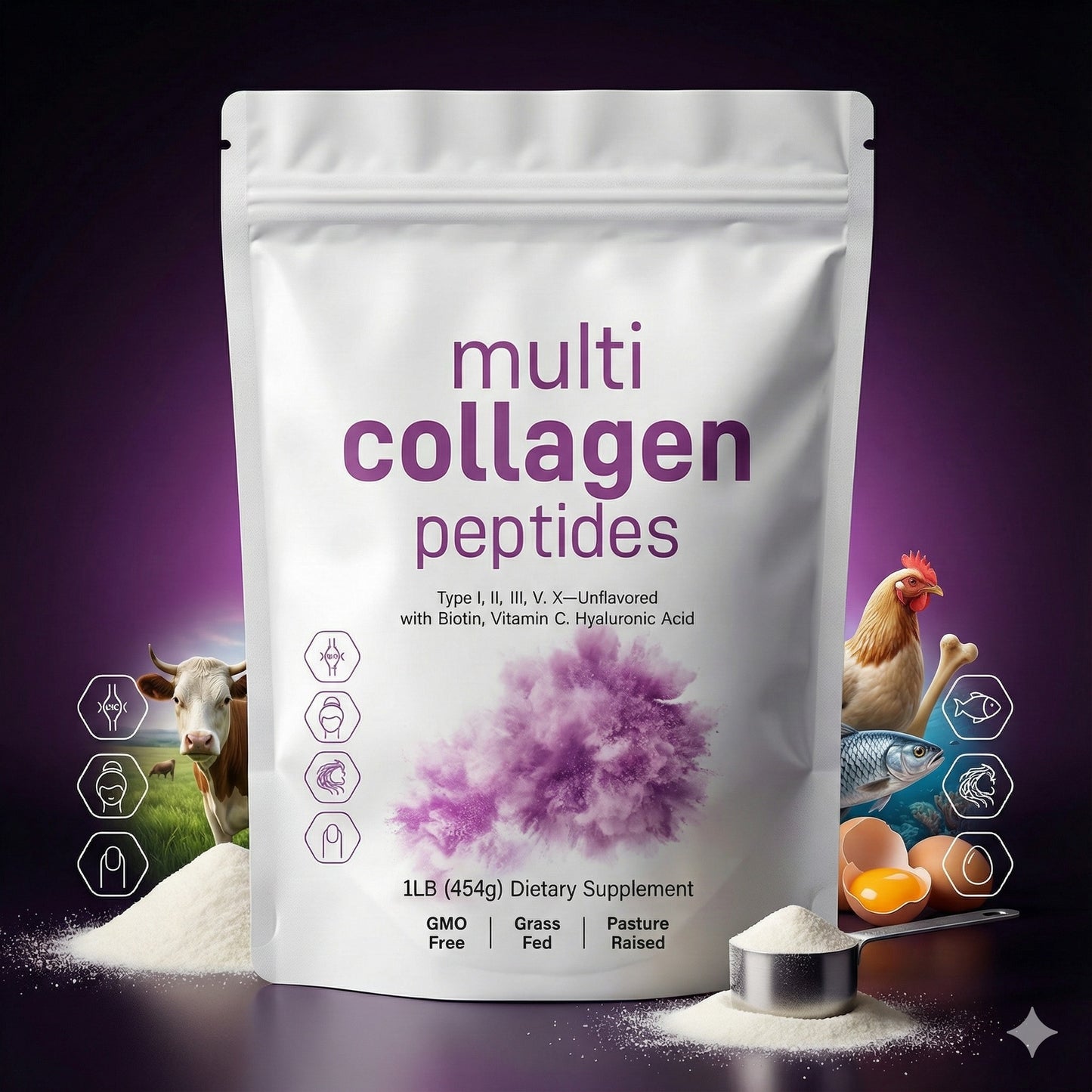 Multi Collagen Powder – Daily Support for Hair, Skin, Nails & Joints