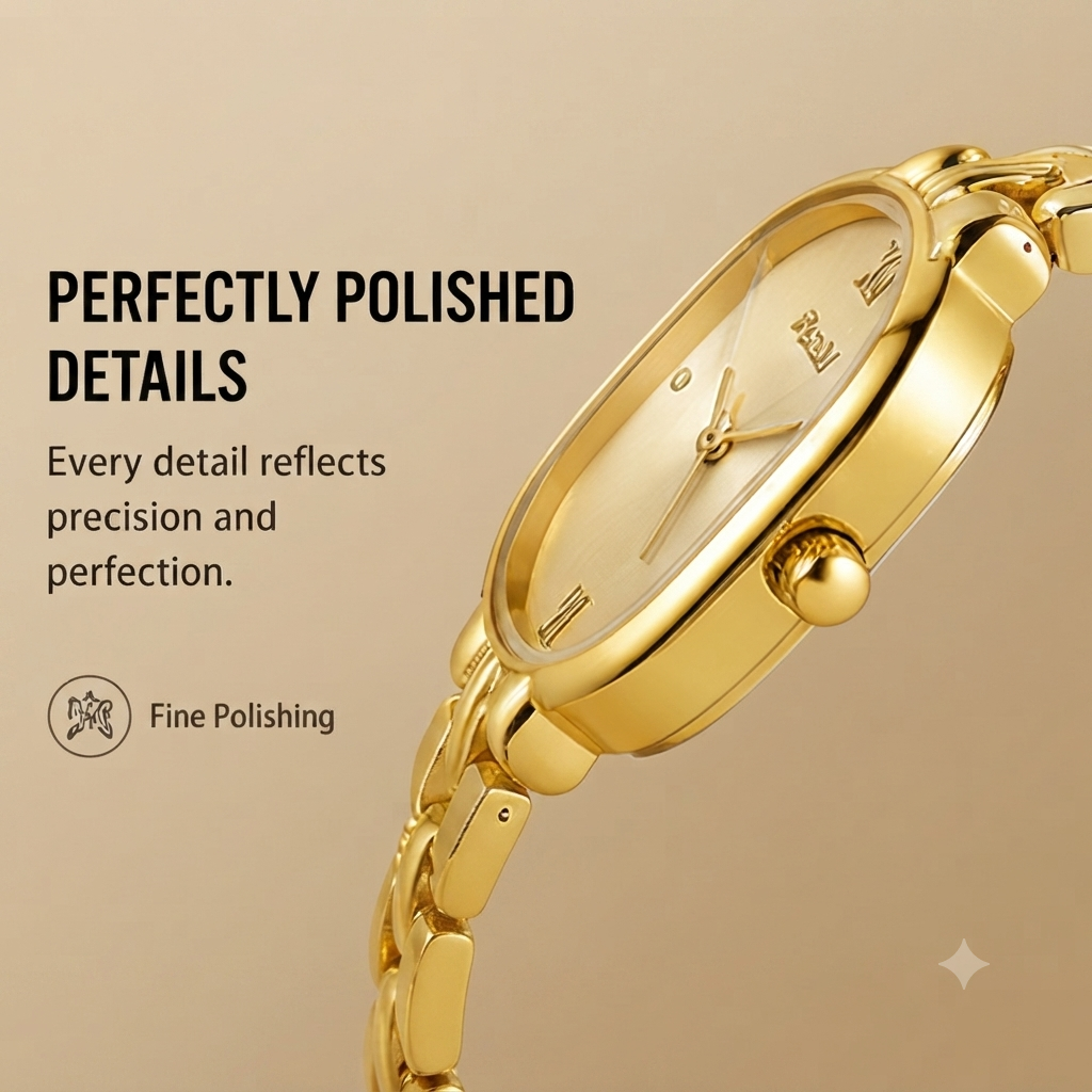 POSHI 994 Women's Quartz Watch – Light Luxury Oval Dial Bracelet Watch