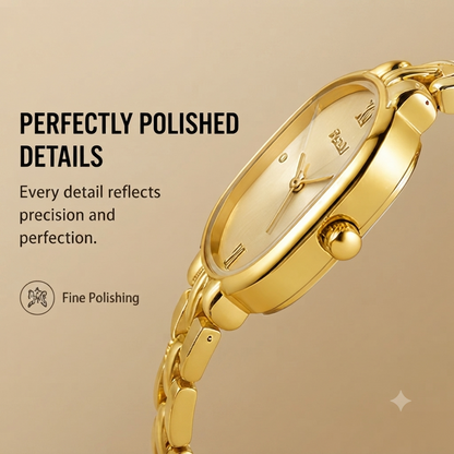POSHI 994 Women's Quartz Watch – Light Luxury Oval Dial Bracelet Watch
