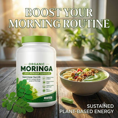 Moringa Capsules – Natural Plant-Based Multivitamin with Amino Acids for Daily Wellness Support
