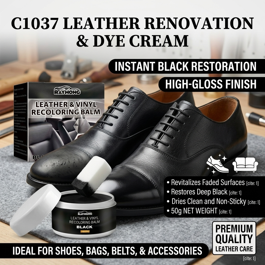 C1037 Leather Repair & Color Restoration Cream – Leather Care for Car Seats, Sofas, Shoes & Bags