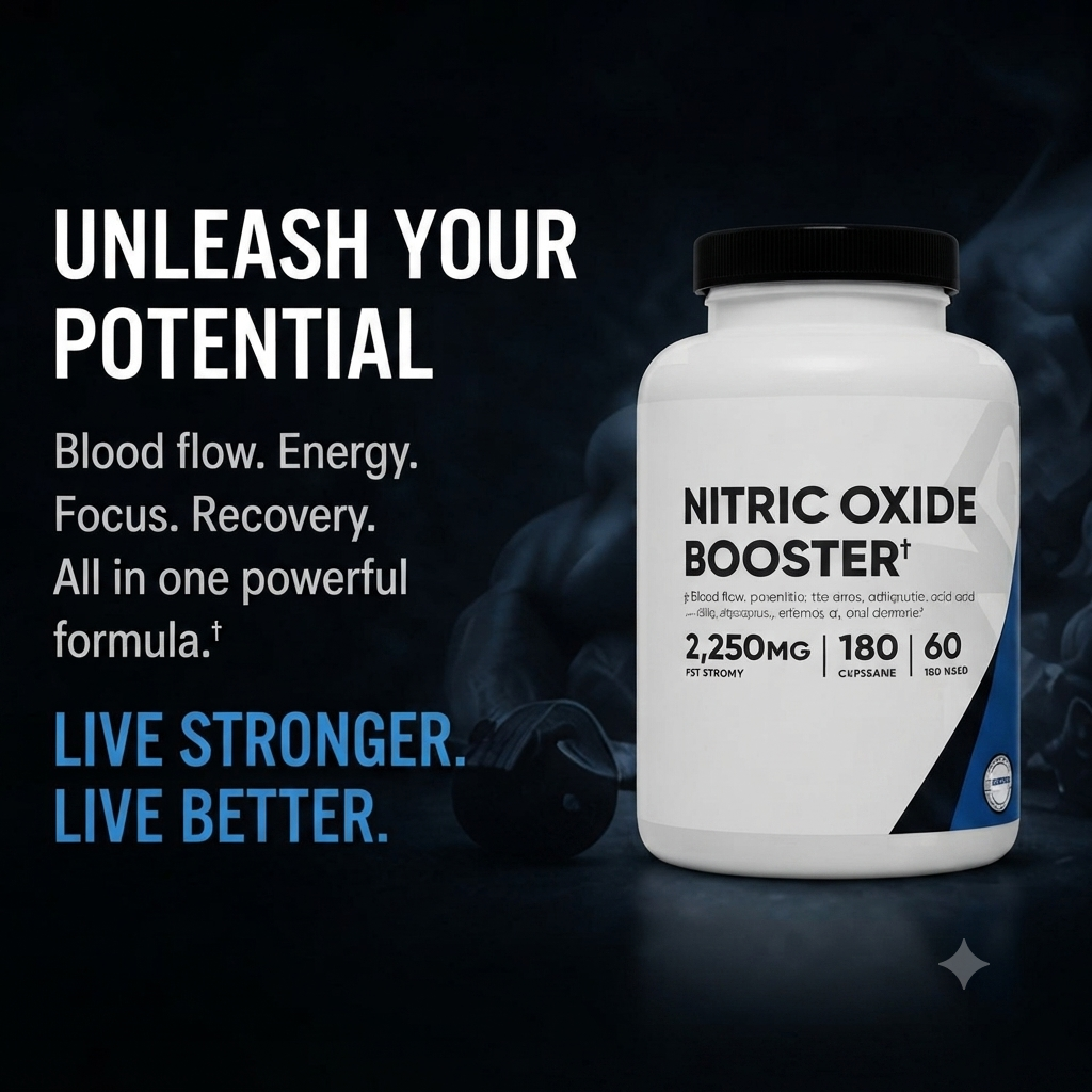Nitric Oxide Booster 2250mg – L-Arginine & L-Citrulline Supplement