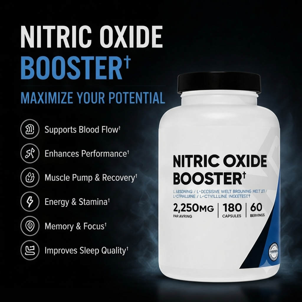 Nitric Oxide Booster 2250mg – L-Arginine & L-Citrulline Supplement