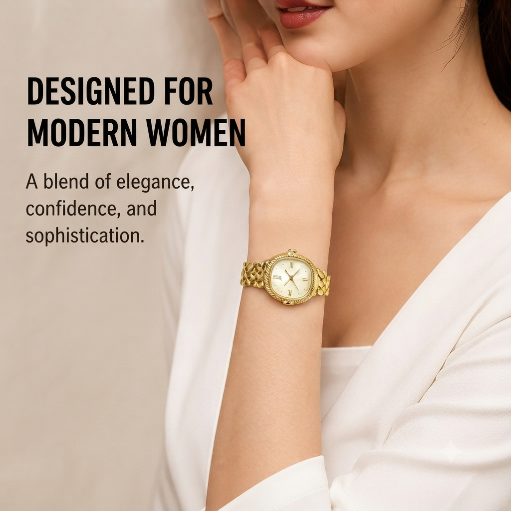 POSHI 994 Women's Quartz Watch – Light Luxury Oval Dial Bracelet Watch