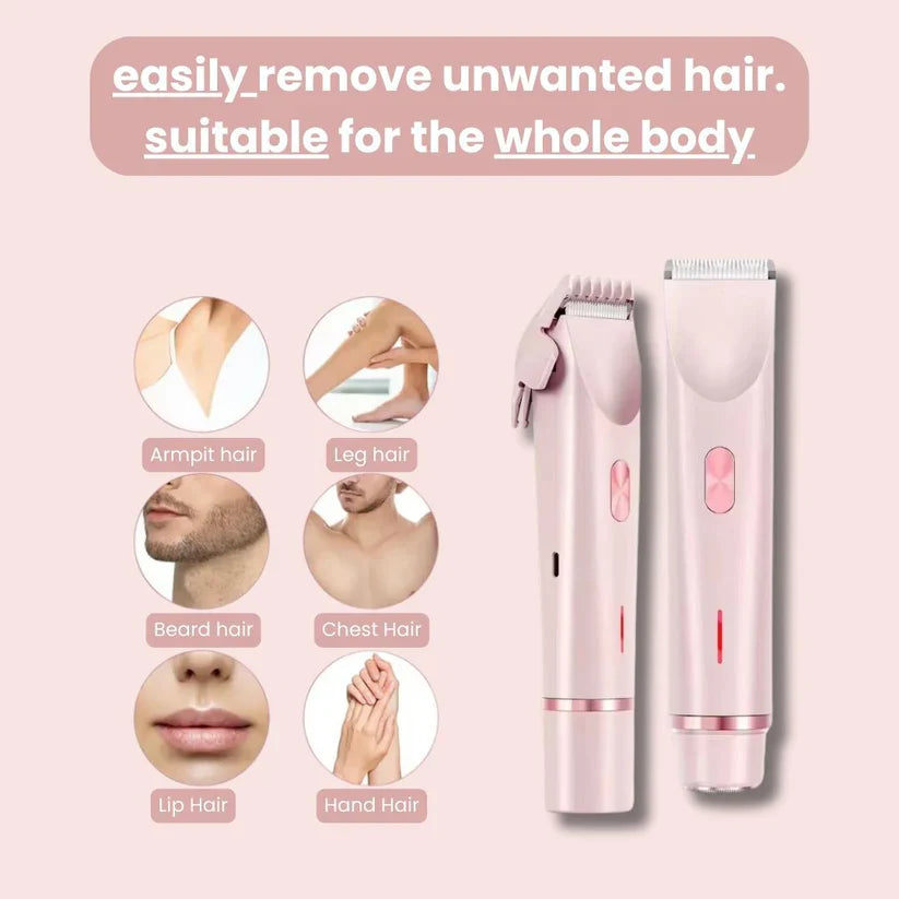 2 in 1 Dual Head Electric Waterproof Shaver Razor for Women Private Area