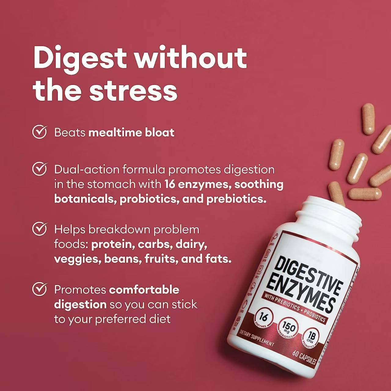 Women’s Probiotic & Prebiotic Capsules – Daily Digestive Wellness Support