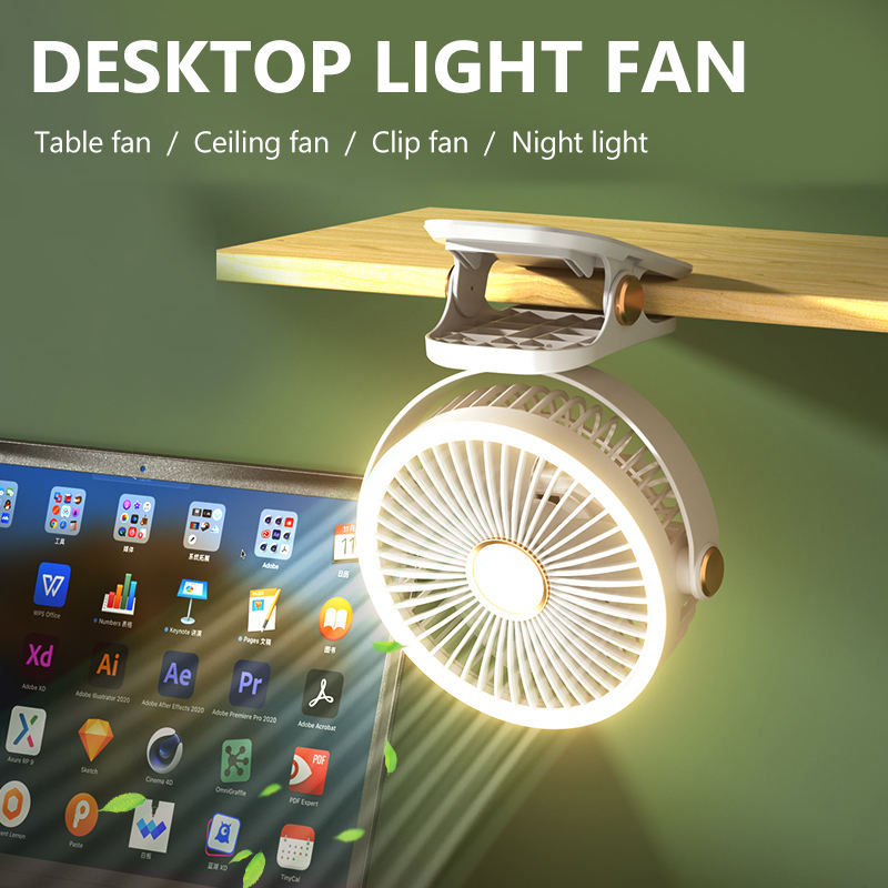 Portable USB Clip Fan – Ultra Quiet Rechargeable Cooling Fan