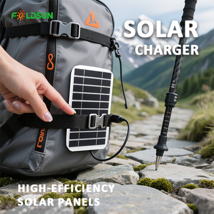 Portable Solar Charger – USB Input Outdoor Power Bank