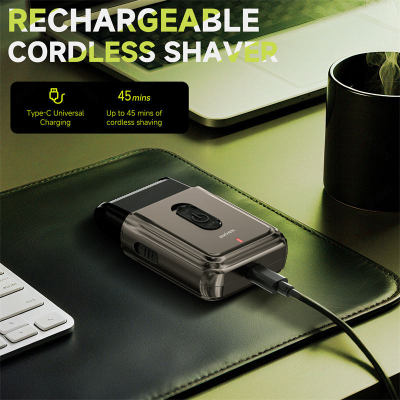 Mini Electric Foil Shaver – Rechargeable Portable Beard Trimmer for Men