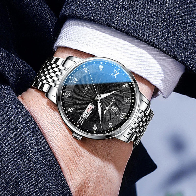 Men’s Quartz Watch – Luxury Stainless Steel Luminous Watch