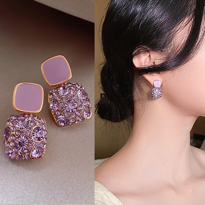 Retro Diamond Wax Drop Earrings