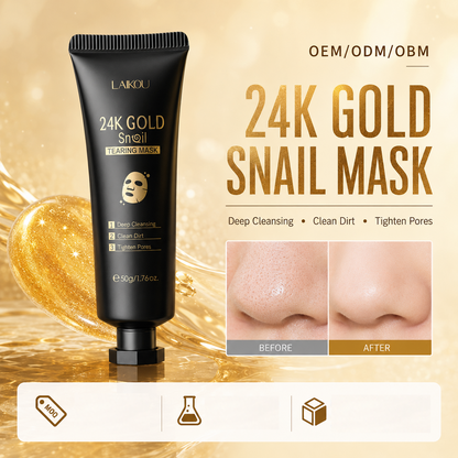 24K Gold Snail Peel Off Face Mask – Deep Cleansing & Hydrating Skincare Treatment