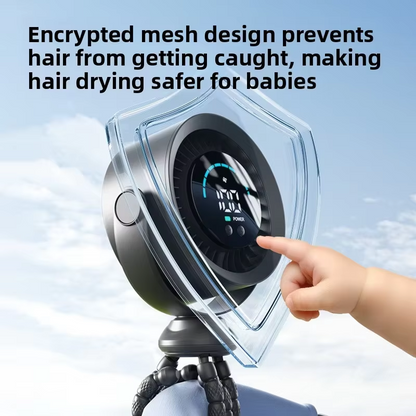 Portable Clip-On USB Rechargeable Fan with Digital Display