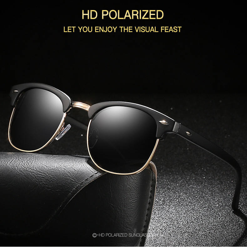 Ultra-Light Square Metal Sunglasses – Fashion Driving Shades for Men