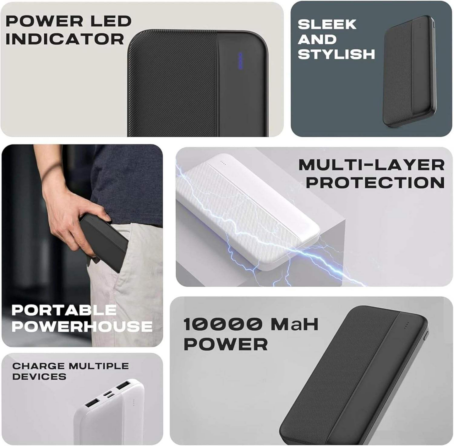 10000mAh Power Bank – Fast Charging Portable Battery Pack