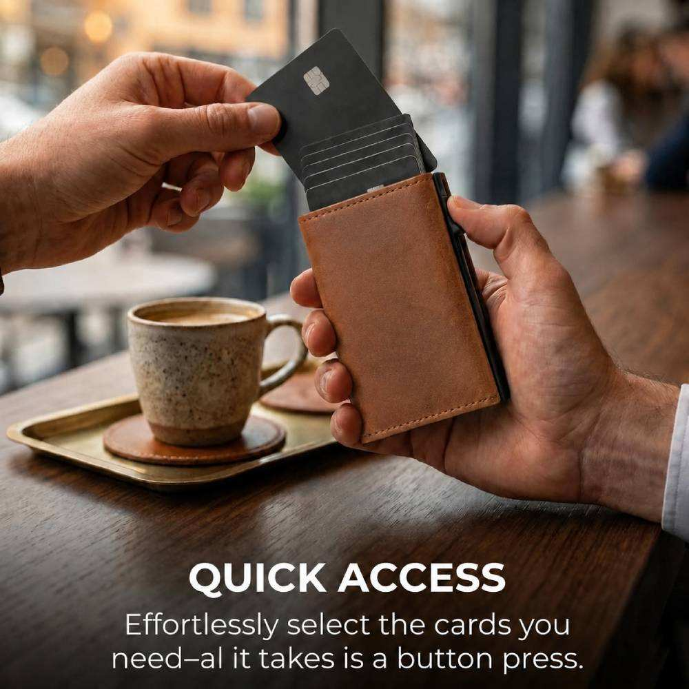 Men’s Smart Wallet – Aluminum Carbon Fiber Pop-Up Card Holder