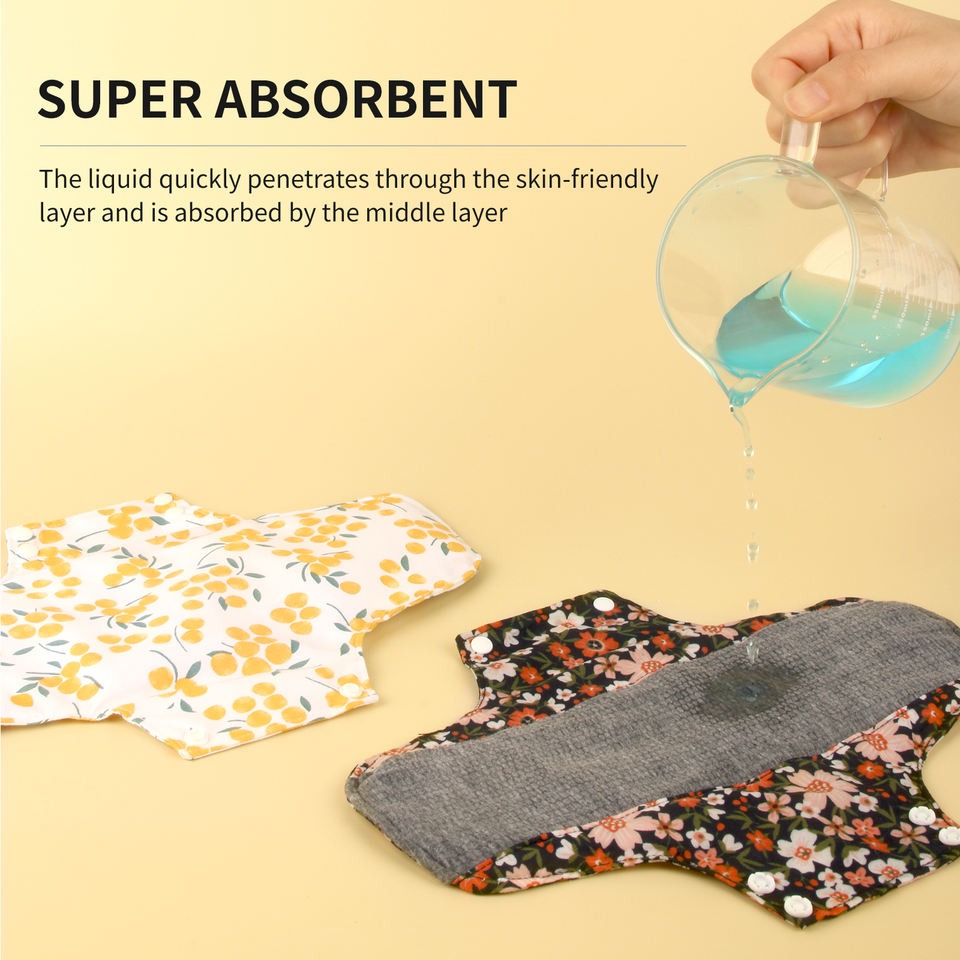 Pack of 5 Non-Slip Antibacterial Graphene Reusable Sanitary Pads
