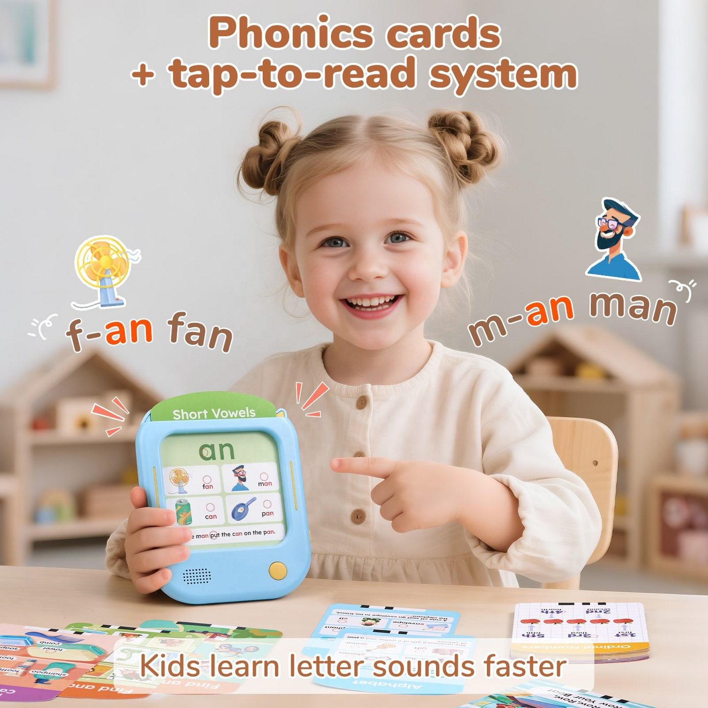 Talking English Learning Card Machine – Audible Educational Toy for Kids