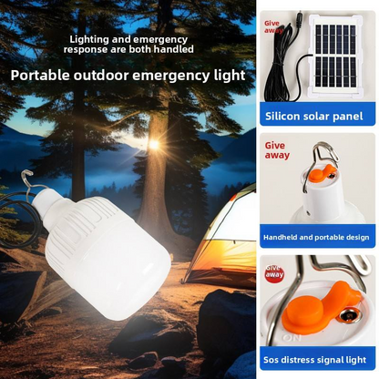Waterproof Solar LED Light Bulb – Emergency, Camping & Garden Lighting