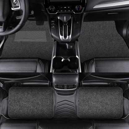 Universal Car Floor Mats – 4-Piece PVC Flocking Carpet Set