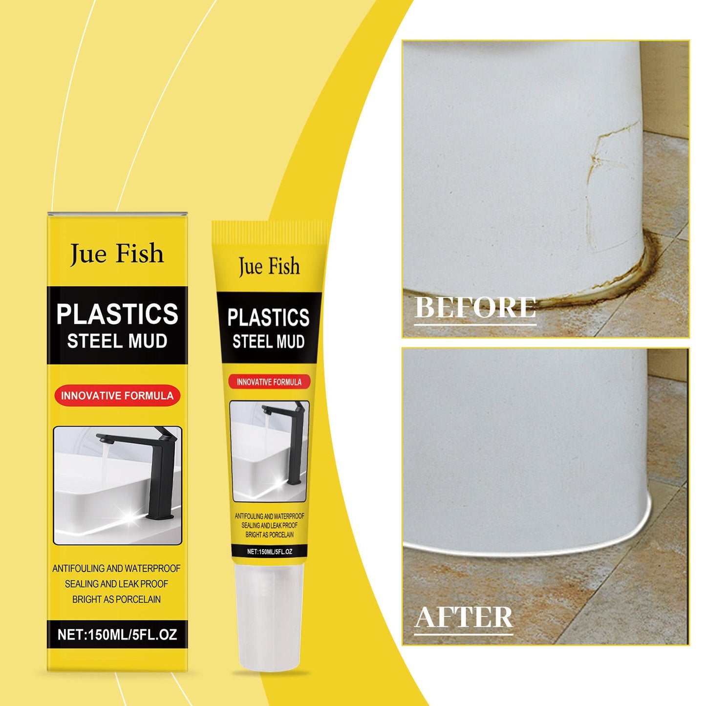 Waterproof White Caulk with Scraper – Easy DIY Sealing & Crack Repair