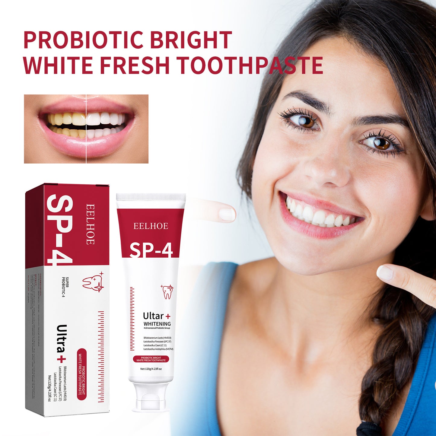 All Smiles-Brightening & Stain Removing Probiotic Toothpaste