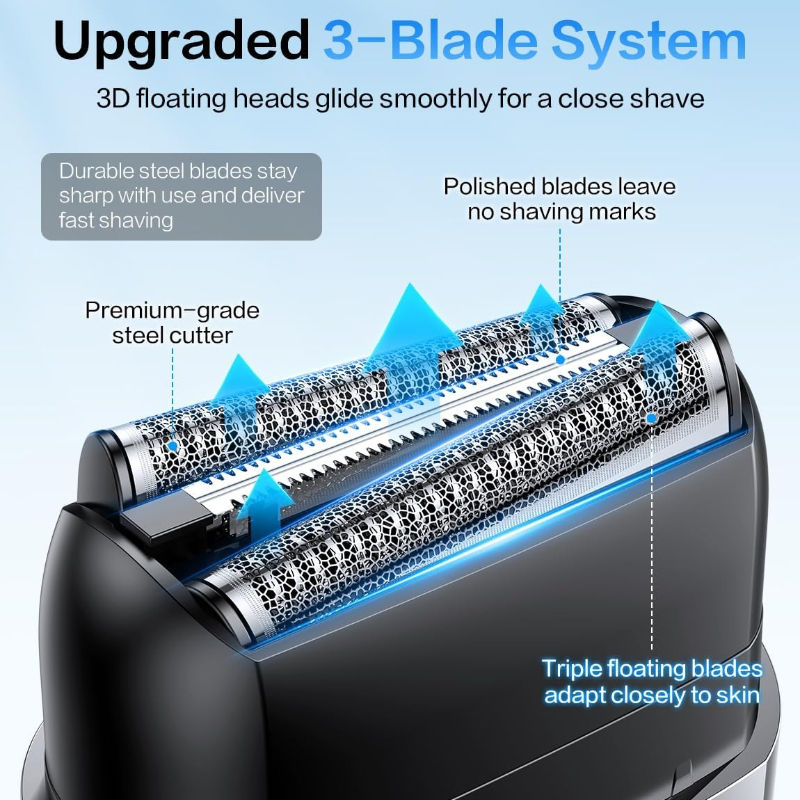 Mini Electric Foil Shaver – Rechargeable Portable Beard Trimmer for Men