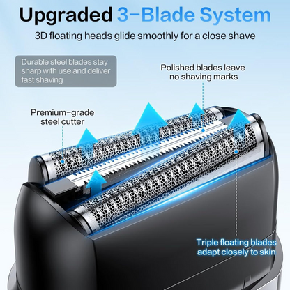 Mini Electric Foil Shaver – Rechargeable Portable Beard Trimmer for Men